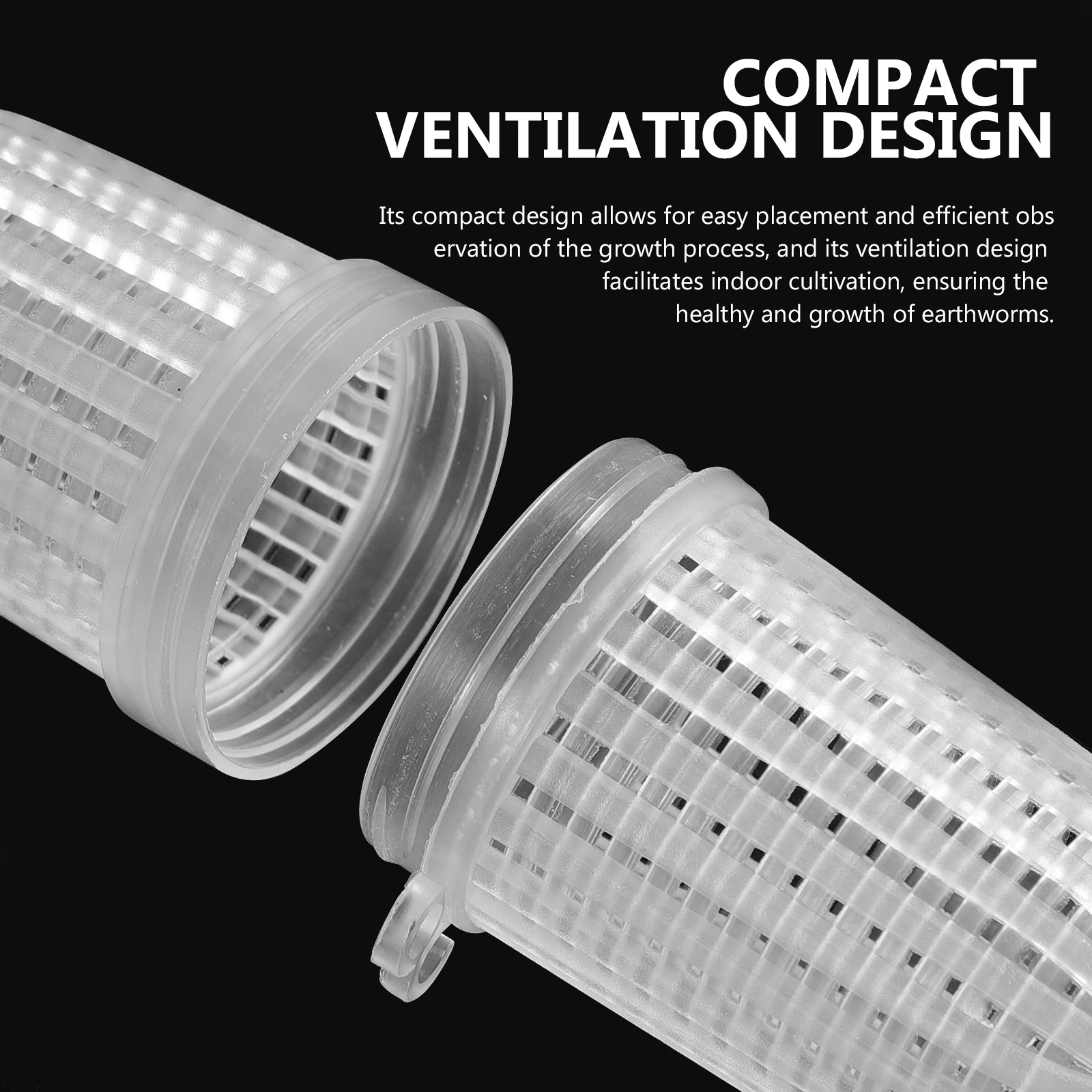 

10pcs Breeding Box Plastic Rainworm Box Ventilated For Indoor Composting Portable Worm Farming Container