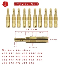 10 Pcs a Set Motorcycle Carburetor Injector Nozzle Main Jet Carburetor Slow Pilot Jet For PWK OKO CVK the Size 30 -78