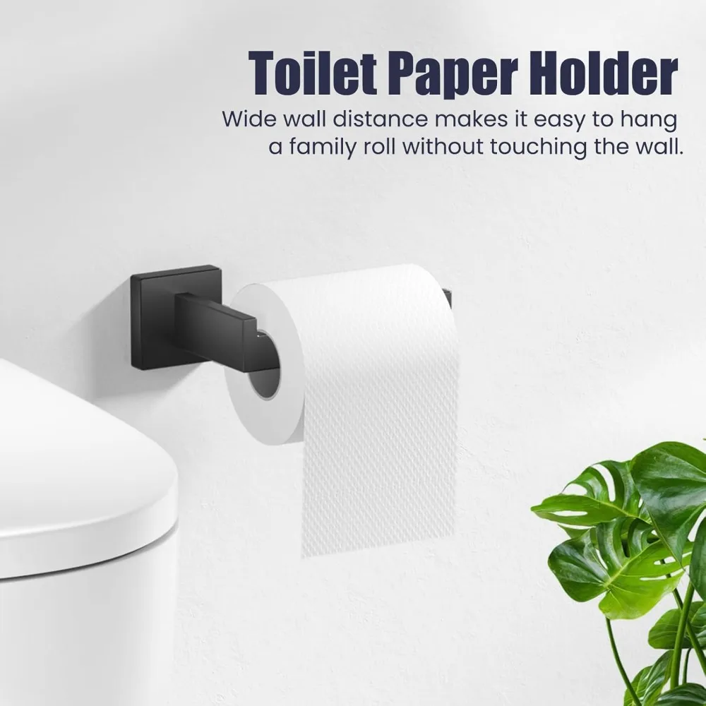 10 قطع ماتي الأسود SUS304 جدار فولاذي مقاوم للصدأ شنت منشفة بار مجموعة اكسسوارات أجهزة الحمام #5