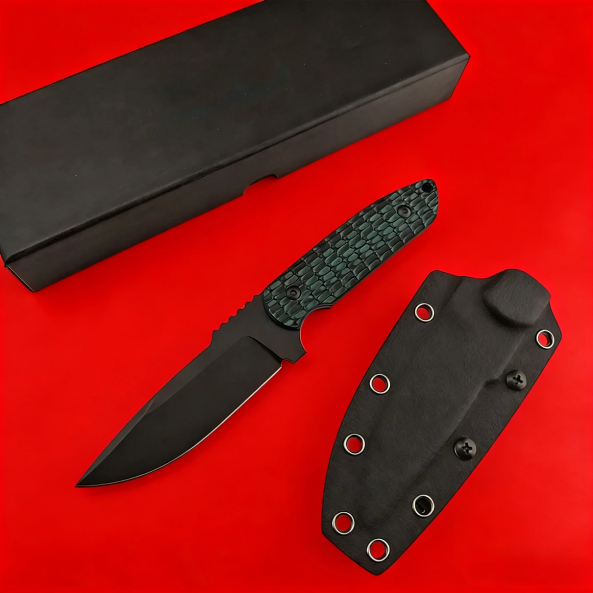 

D2 Steel Fixed Blade Multitool Knife, Sturdy G10 Handle, Premium Outdoor EDC Gear for Camping, Hiking with Kydex Sheath