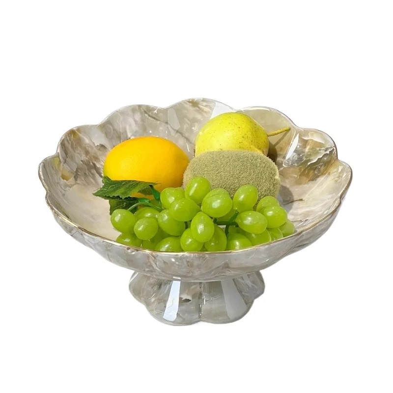 Nordic style ceramic stone pattern fruit plate home living room coffee table fruit plate creative light luxury