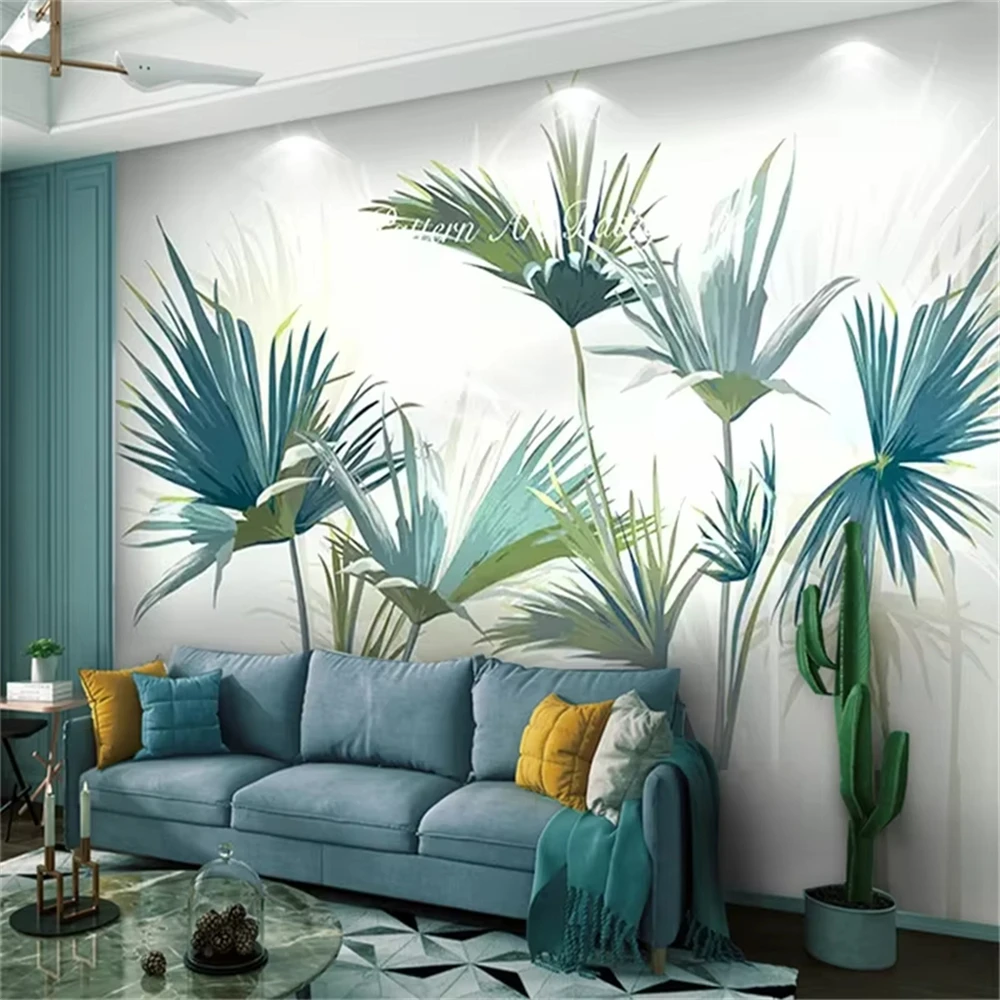 Custom Photo Mural Wallpaper Tropical forest palm trees Wall Painting Bedroom Living room decor Sofa 3D Wall paper Stickers