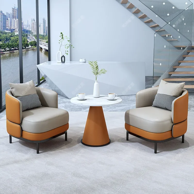 

Modern Executive Office Chair Negotiation Table Combination PU Leather Sliding Office Furniture Steel Base Office Use