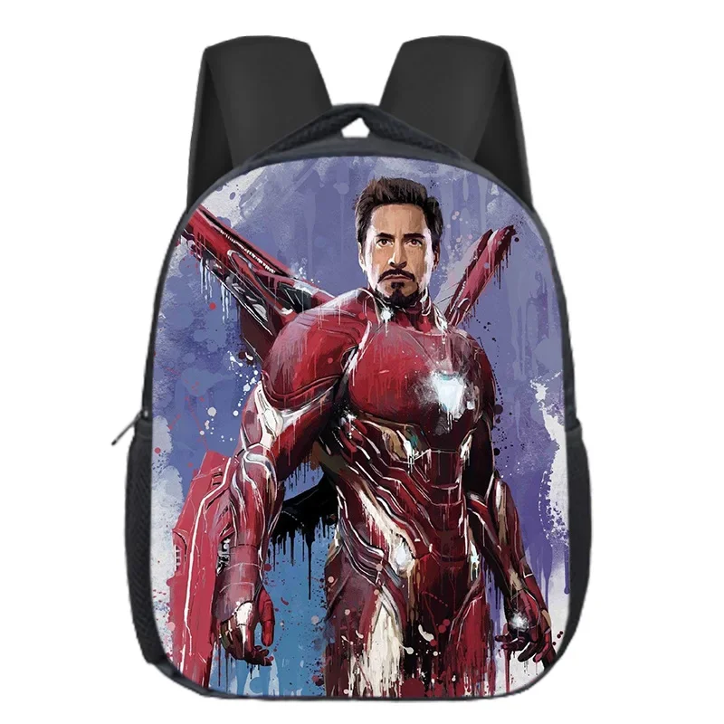 MINISO Disney Super Heroes Waterproof Children School Book Bag Cartoon Cute Kindergarten Personalized Print Iron Man Backpack