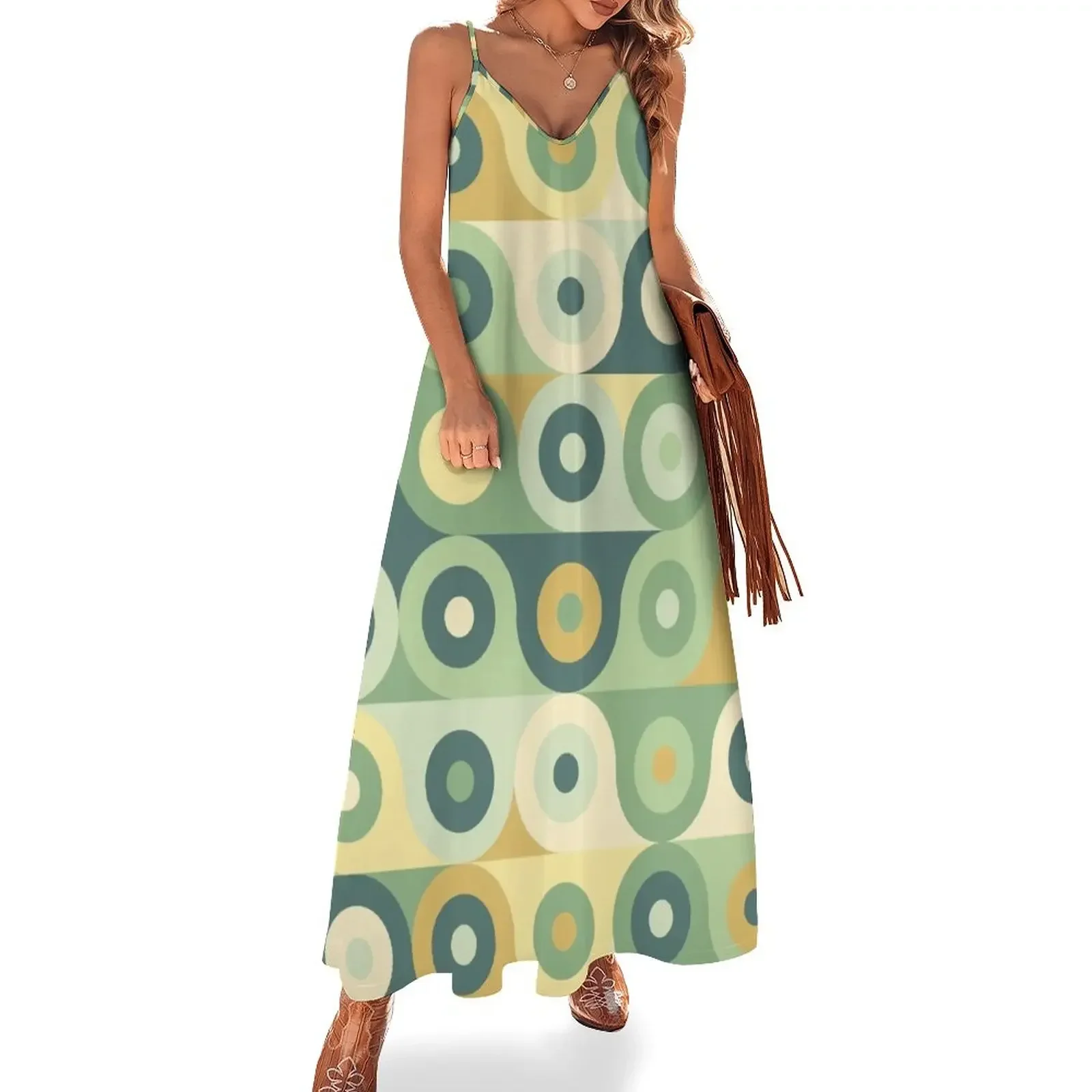 

Groovy 70's Pattern Sleeveless Dress women clothing 2024 new arrivals Evening gown Dress