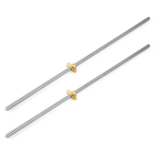 Imagen 2 del producto 2 uds T8 tornillo de avance Tr8 plomo 2mm 4mm 8mm 304 Ender-3 de acero inoxidable varilla del eje Z con tuerca de latón para impresora 3D 100-600mm