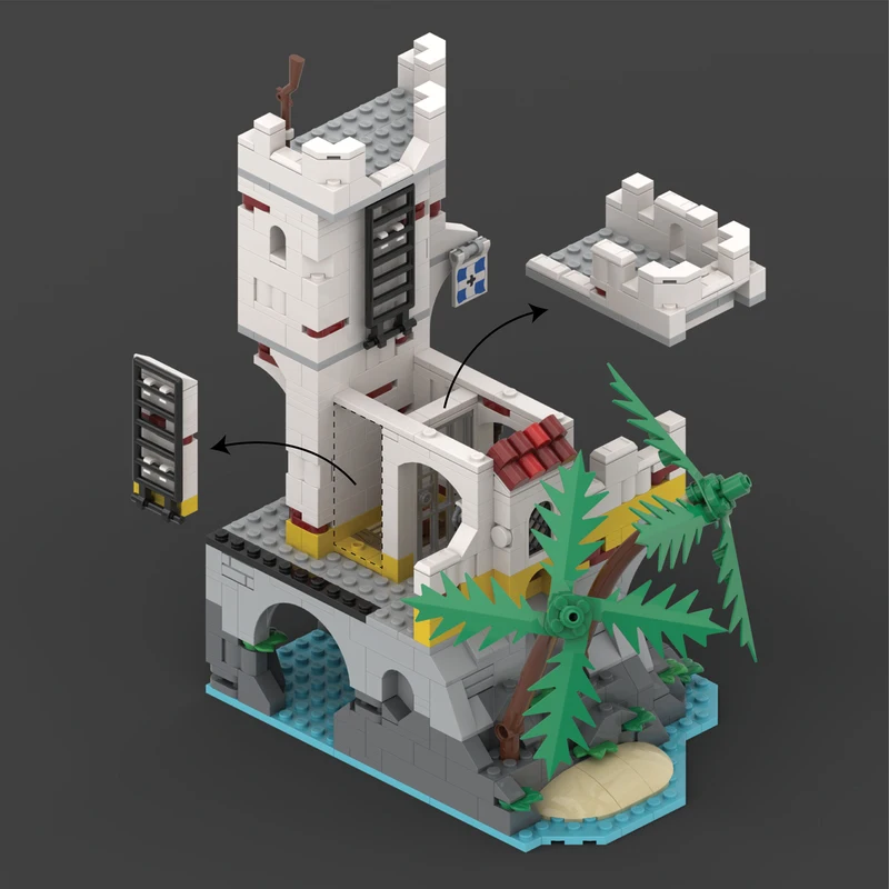 805 PCS MOC 중세 지방정부관 사무실 모듈형 모델 블록 DIY 조립 전시 장난감 어린이 크리스마스 서프라이즈 선물