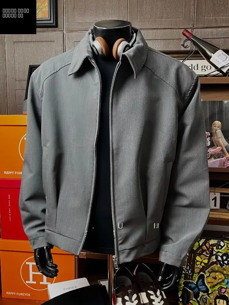 

ay ort Men's Jaet Flip Collar oulder Enhancing Autumn Cleanfit Sli American Feeling Youthful Outdoor Commute Spor