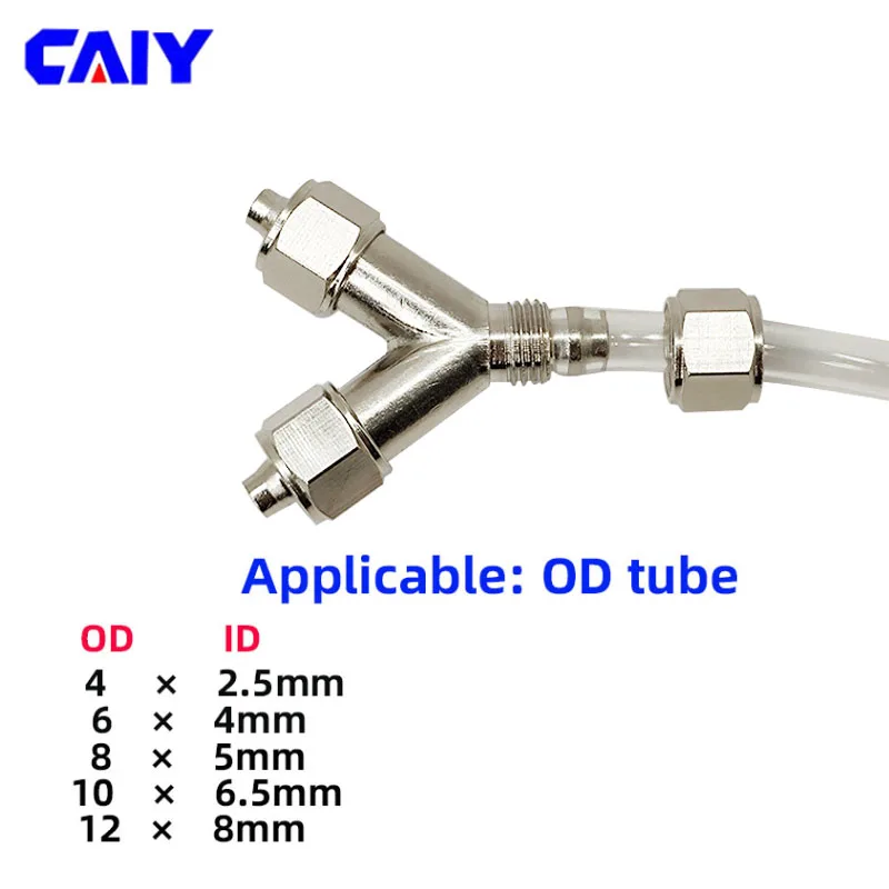 3 Ways Pneumatic Copper Pipe Air Connector 6mm 8mm 10mm 12mm Brass Hose Quick Fitting Joint Coupler Adapter
