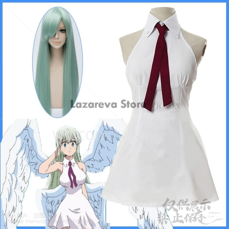 Anime The Seven Deadly Sins Wrath Of The Gods Cosplay Elizabeth Liones Costume Women White Dress Lolita Halloween Customized