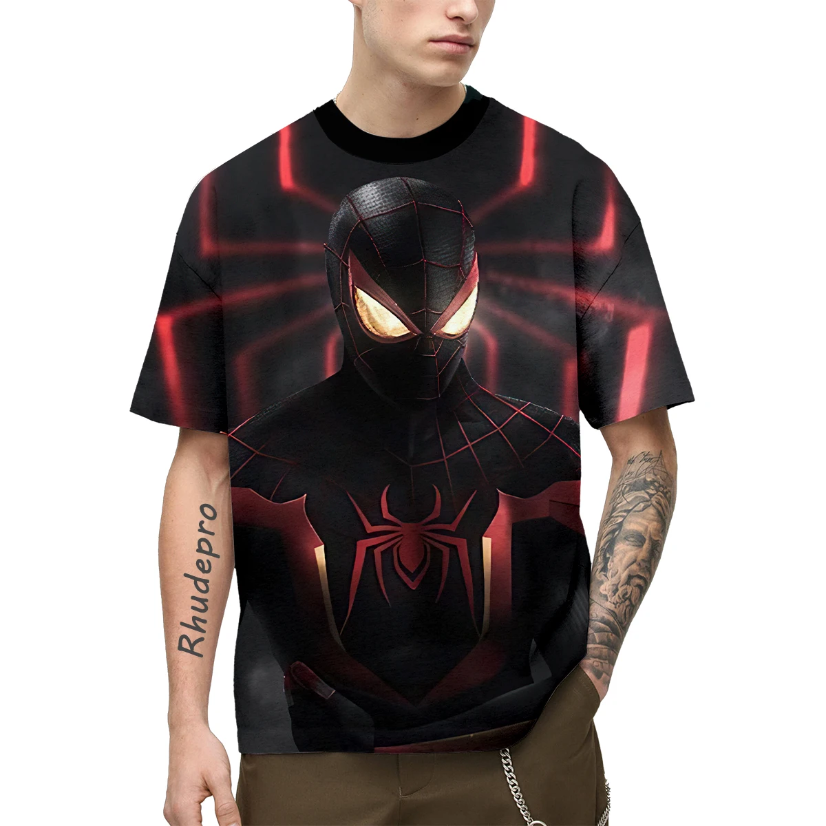 Miniso-Camiseta de Spiderman Deadpool para niños y niñas, camisa con estampado 3D de dibujos animados, ropa para niños