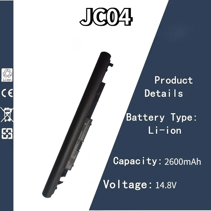 

14.8V 2600mAh JC04 Laptop Battery for HP 919681-221 919682-121 919682-421 919682-831 919701-850 HSTNN-LB7V TPN-W129 W130