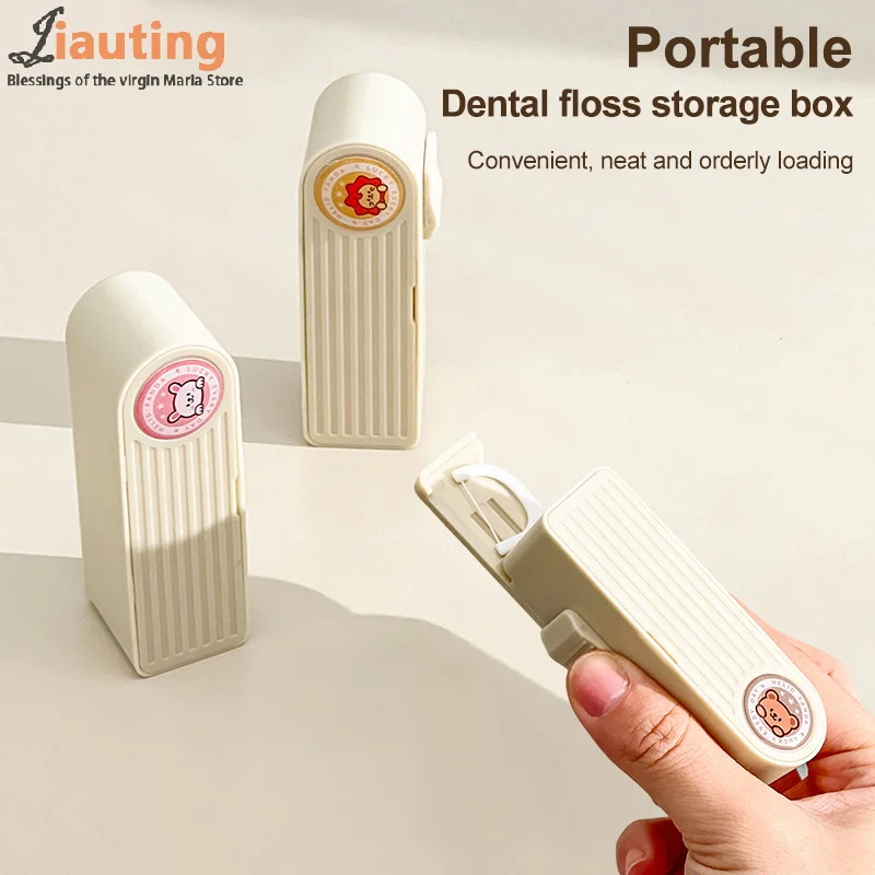 

Cute Dental Floss Dispenser Containing 10Pcs Floss Dental Floss Storage Box Auto Refillable Oral Hygiene Care Floss Pick