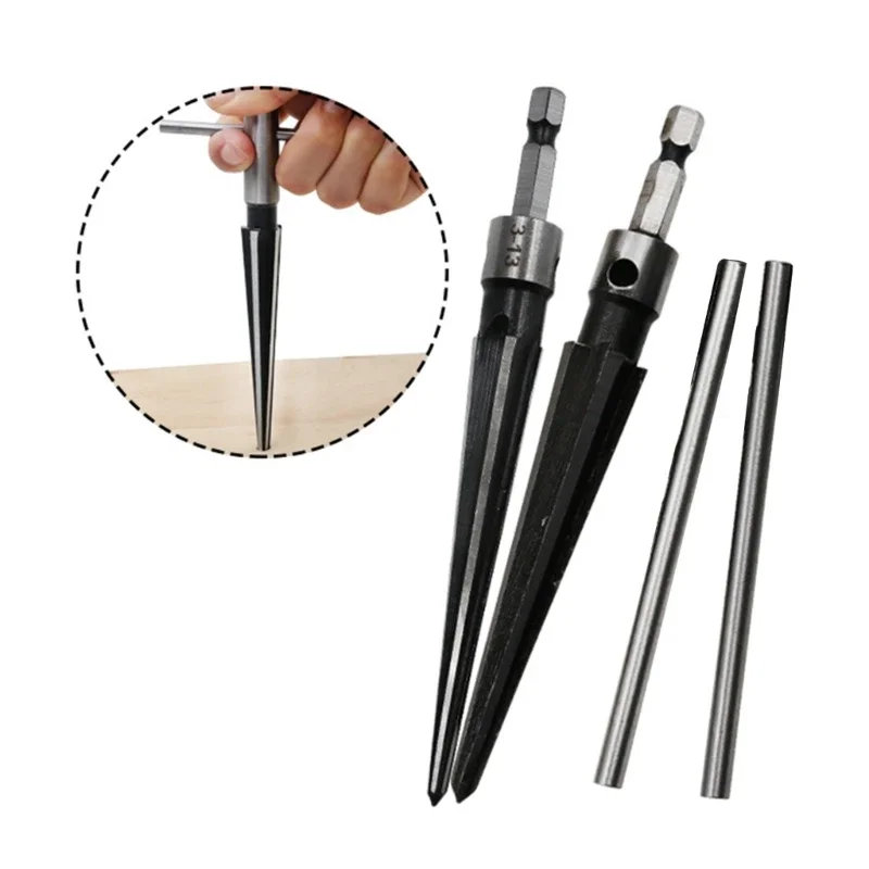 Mũi doa côn tay cầm hình chữ T Mũi doa côn có thể tháo rời với chuôi lục giác 1/4 inch Công cụ doa 3-13mm & 5-16mm