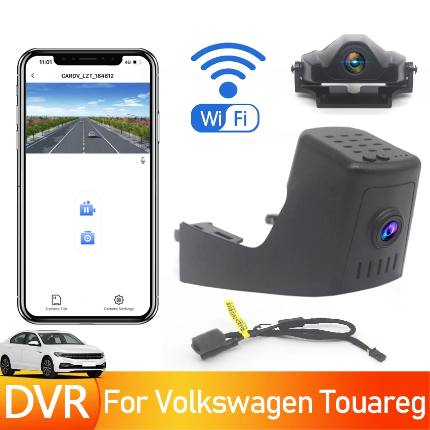 

UHD 4K Plug and play Special Car DVR Wifi Video Recorder Dash Cam Camera For Volkswagen VW Touareg Cr7 2018 2019 2020 2021 2022