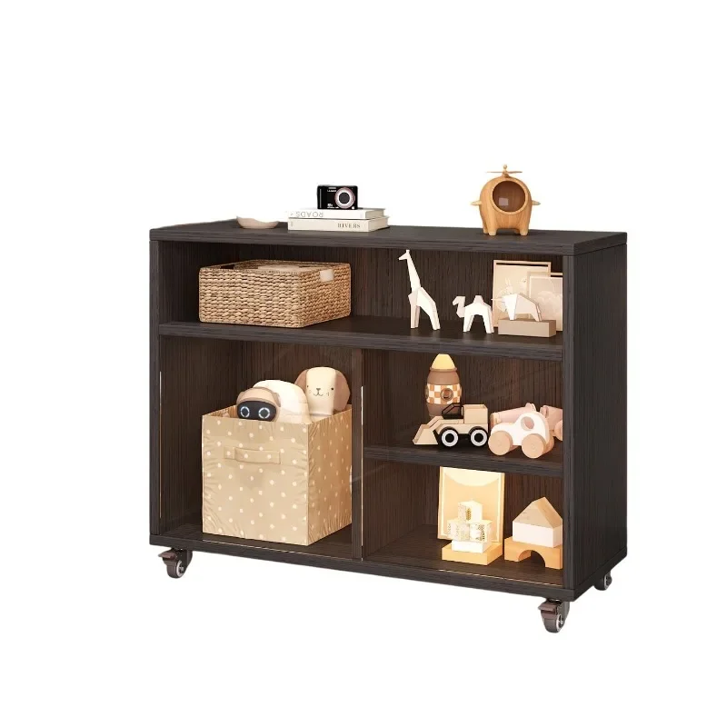 -For Book shelf Multi-layer baffle wooden board Small mobile sofa Narrow side frame Simple wind Children's toy storage rack*