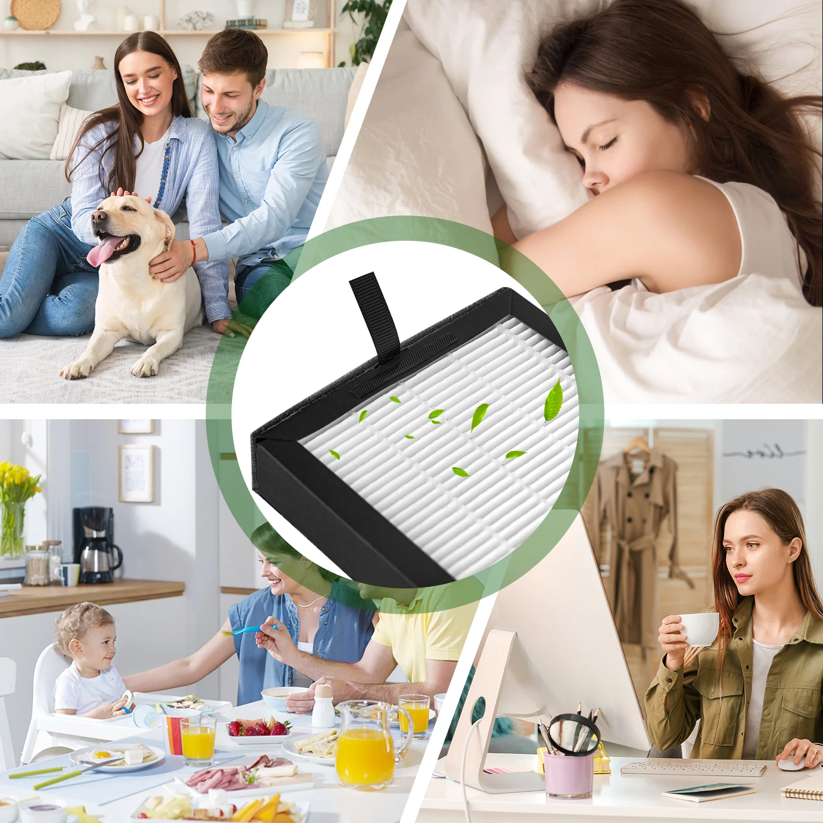 مجموعة فلاتر HEPA البديلة المتوافقة مع GermGuardian AC4100 AC4100CA AC4150BL AC4150PCA AC4150PC، رقم الجزء FLT4100