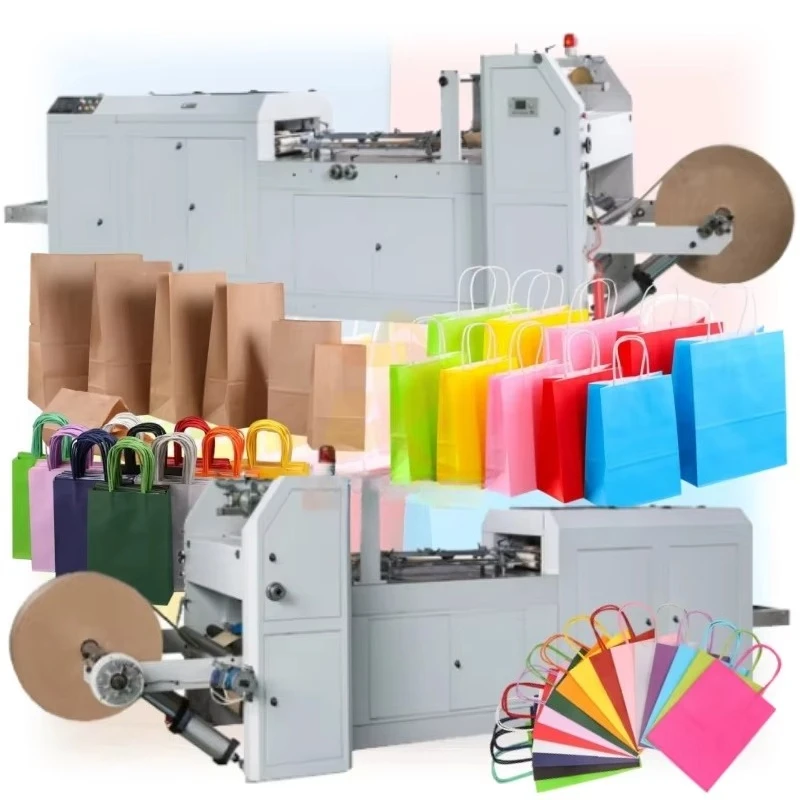 Automatic Paper Bag Making Machine, Square Bottom Paper Bag Manufacturing Equipment for Supermarket Shopping Bags
