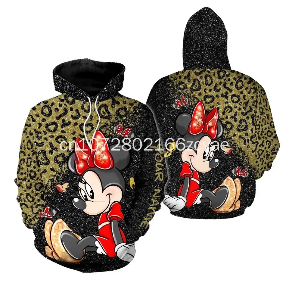 Disney-Sudadera con capucha de Minnie Mouse para hombre y mujer, Jersey deportivo de ocio con estampado 3D, Y2k, personalizado, novedad de verano