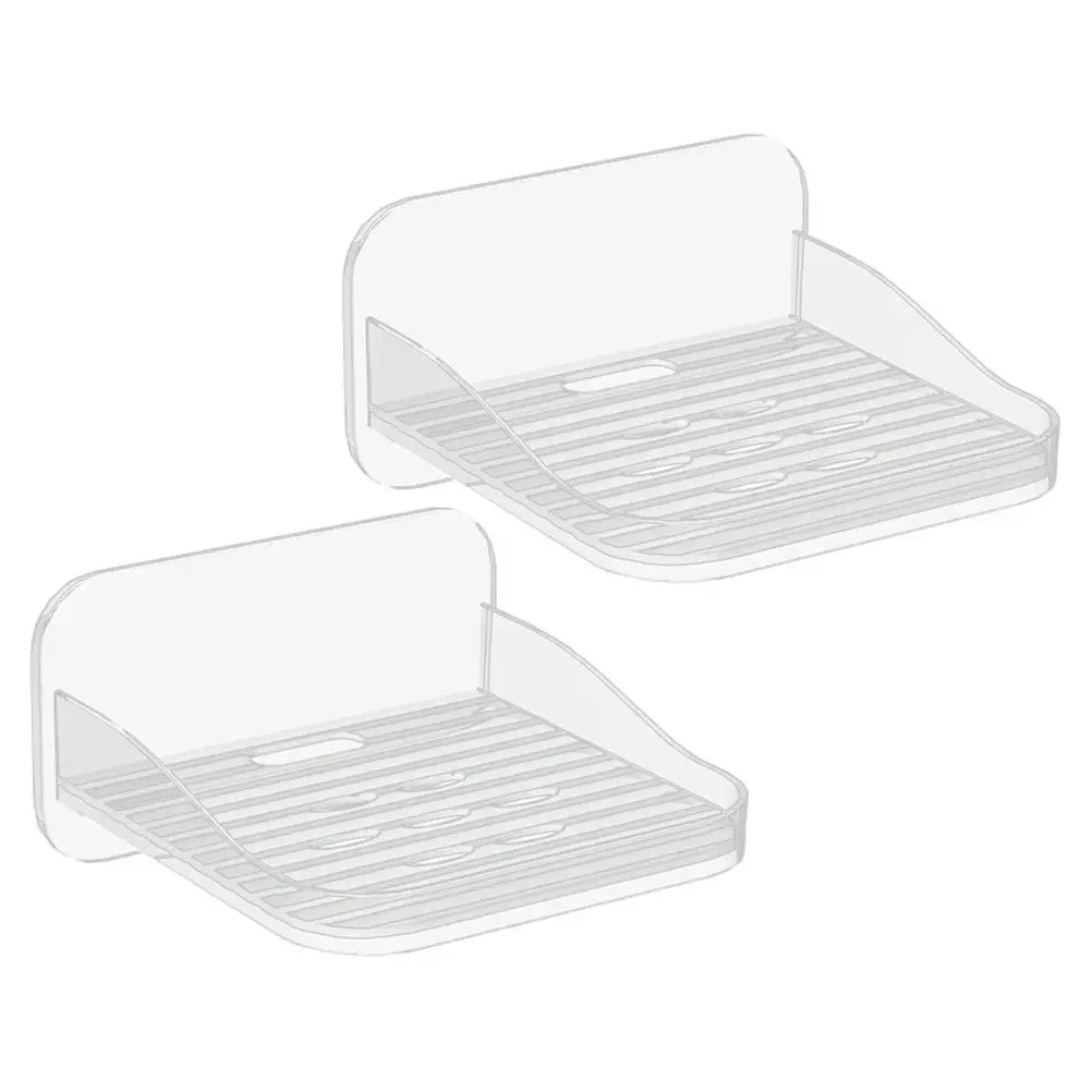 2Pcs Plastic Wall Mounted Camera Holder Shelf No Drill Floating Shelf for Security Cameras Routers Entryway Living Room Space