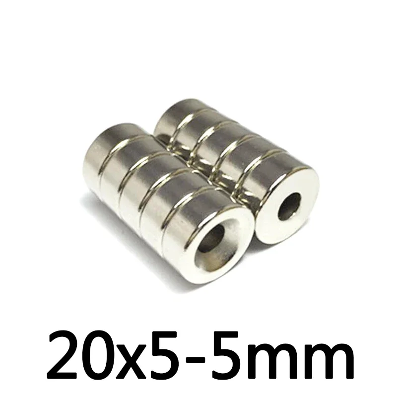 

2/5/10PCS 20x5-5 Minor Super Powerful Magnet 20*5 mm Hole 5mm Round Countersunk Magnetic 20x5-5mm Neodymium Disc Magnets 20*5-5