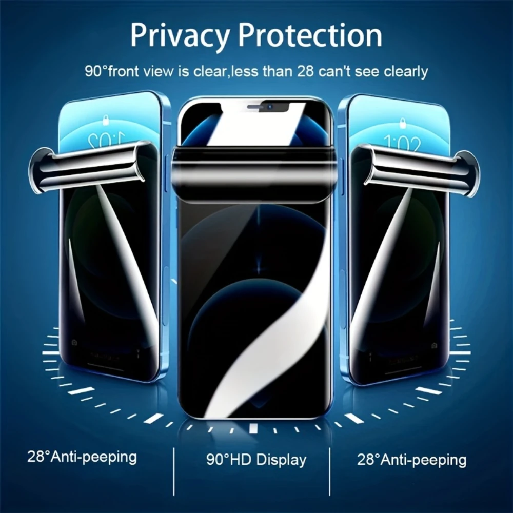 NNBILI 3Pcs Privacy Protection Hydrogel Film IPhone 17 16 15 14 13 12 11 Pro Max 17Air Privacy Screen Protectors Protective Film