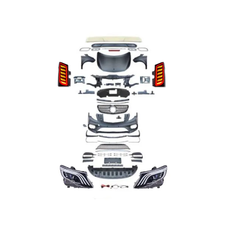 

Дамии оригинальное качество стиль бамперы решетка капот крылья фары задние фонари комплект кузова для Mercedes Benz W639 Viano 2003-20