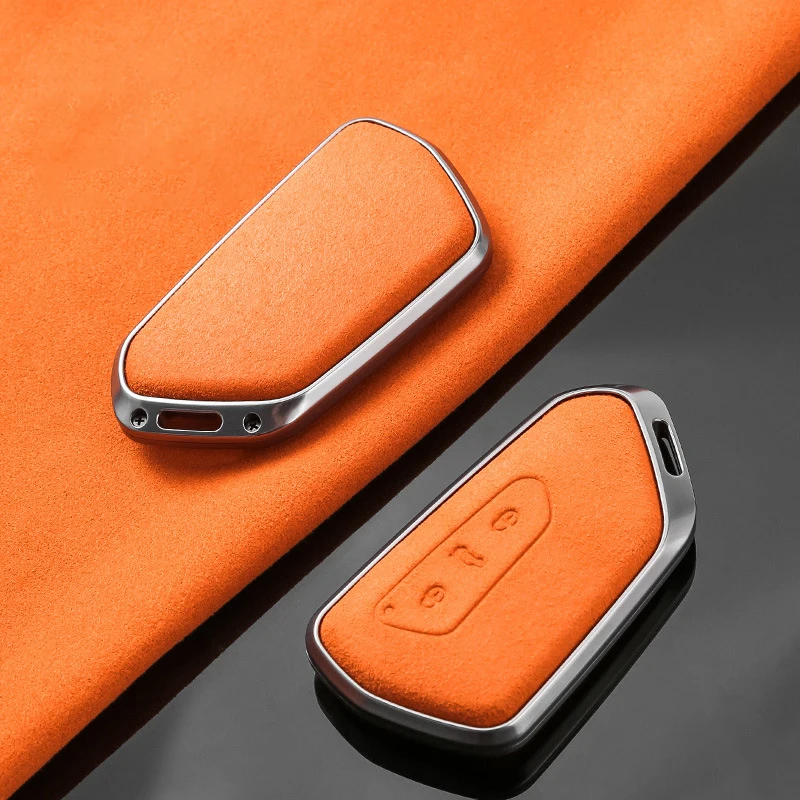 Housse de protection pour clé télécommande de voiture en daim métallique, coque porte-clés Fob pour Volkswagen VW New Golf 8 MK8 Teramont ID.3 ID4X ID6X CROZZ