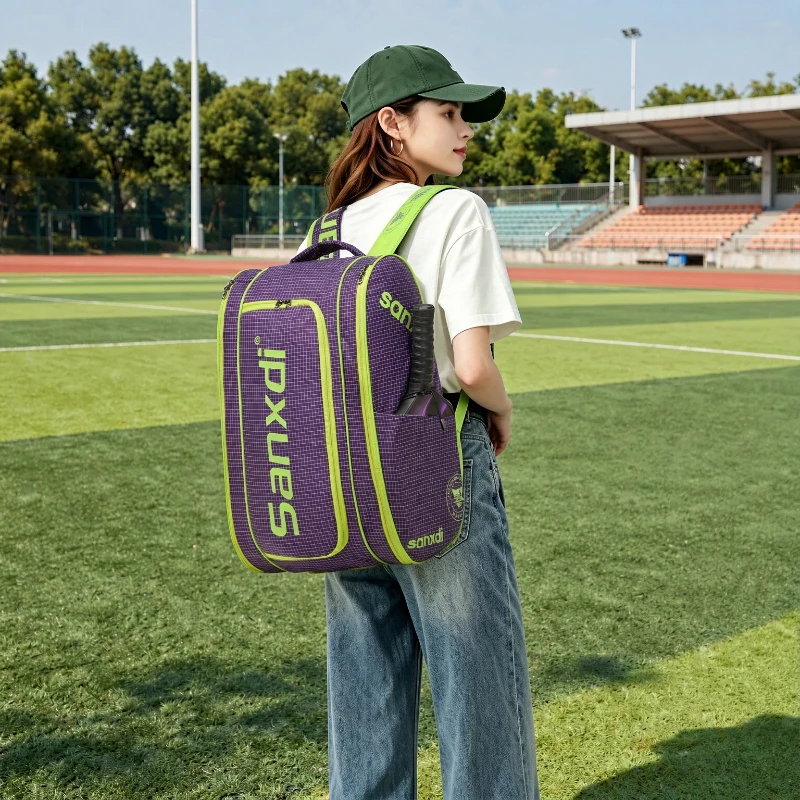 Pickleball Paddle Backpack, Multi-Pocket Racket Gear Bag with Shoe Compartment, Insulated Paddle Pocket, Wet-Dry Sports Storage