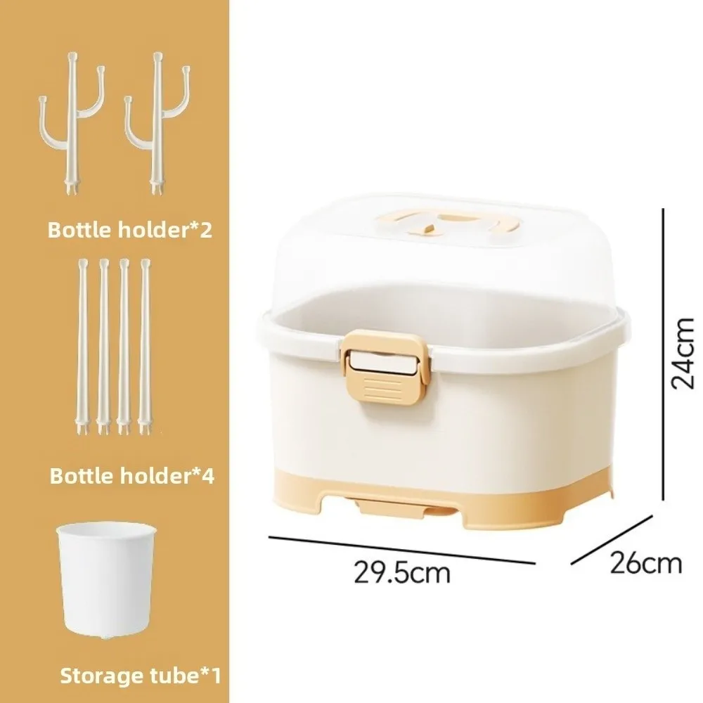 

Plastic Baby Bottle Storage Organizer Removable Drip Tray Space Saving Toddler Bottle Drying Rack Multi-Functional