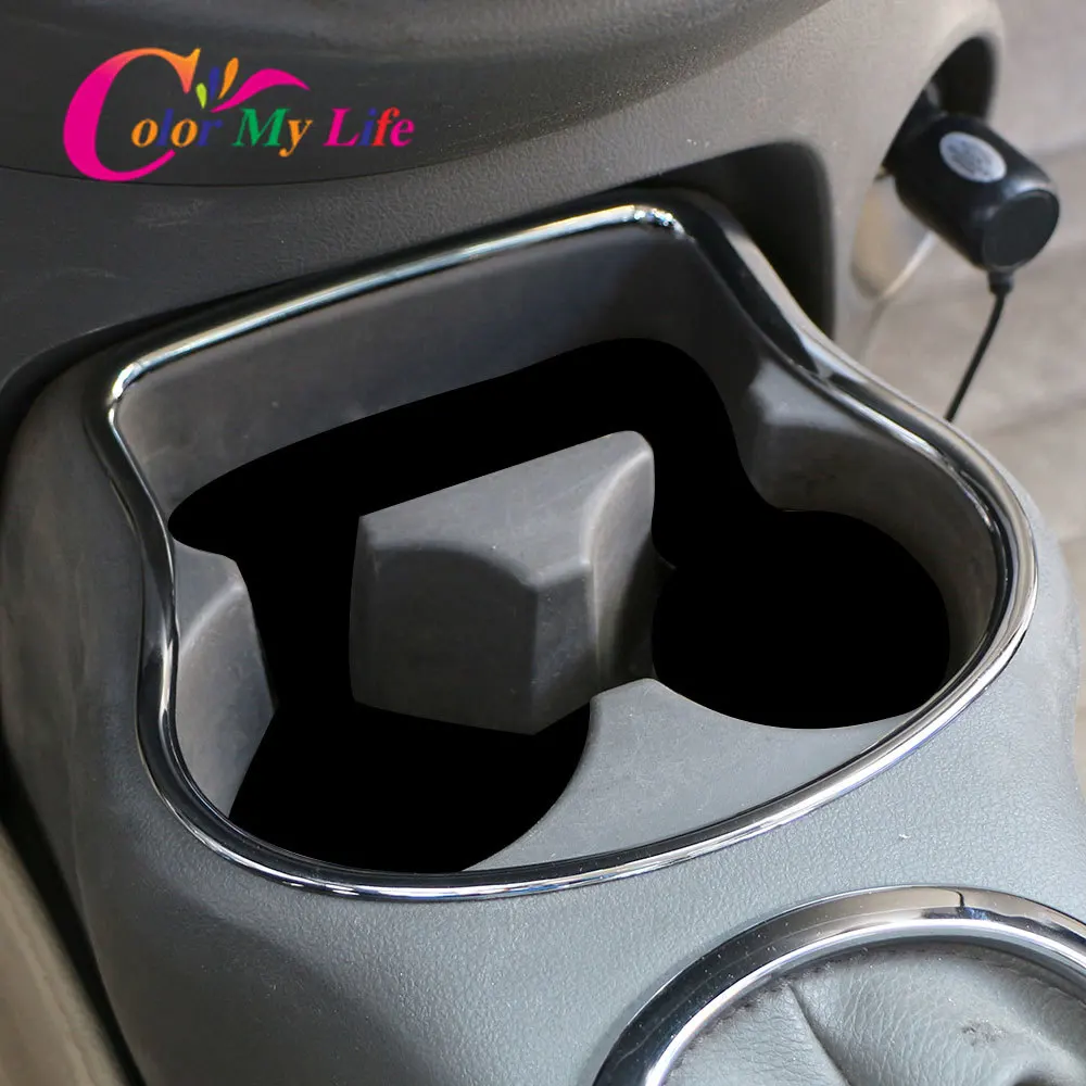 ABS Chrome Water Cup Circle Trim Glove Box Decorative Sticker for Nissan Micra K13 Versa 2011 - 2015 Accessories