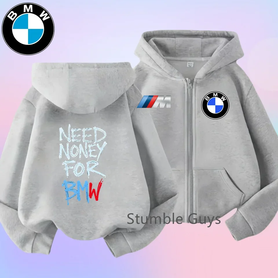 Bluza z kapturem dla dzieci BMW, jesienne ubrania, zimowa bluza dla chłopców i dziewcząt, ciepła, codzienna bluza, motocyklowa odzież codzienna, kurtka. ​
