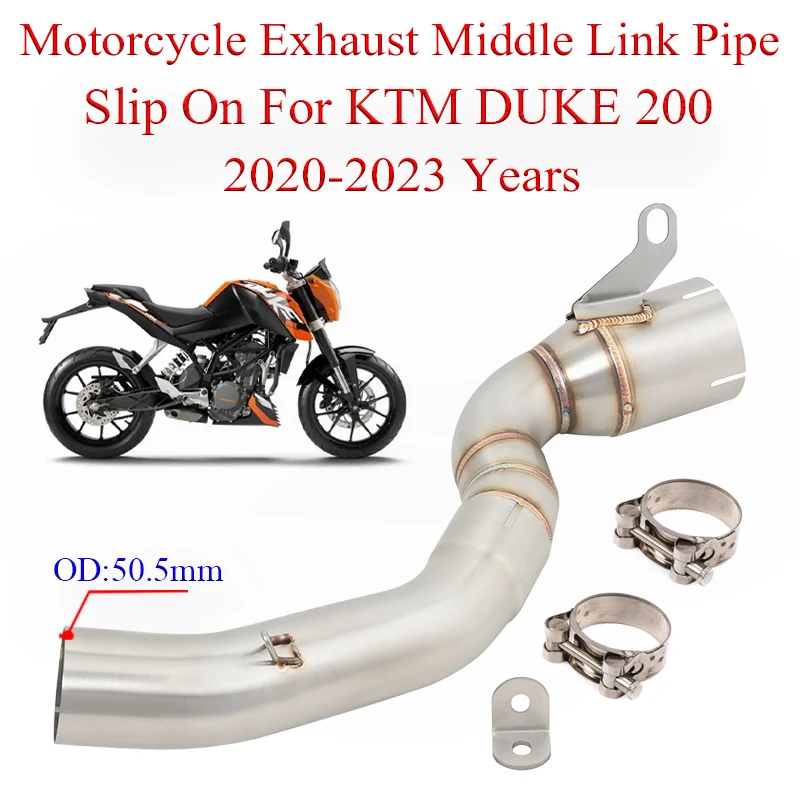 

Motorcycle Exhaust Middle Link Pipe Slip On For KTM DUKE200 DUKE 200 2020-2023 Years Modified Moto Escape Connect 51mm Muffler