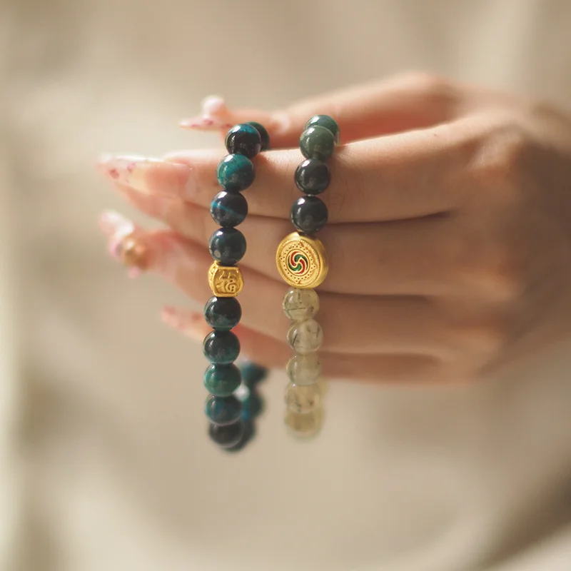 

Полый браслет с эмалью в стиле ретро - винтажный браслет с кристаллами и бисером в китайском дворцовом стиле, элегантные женские украшения