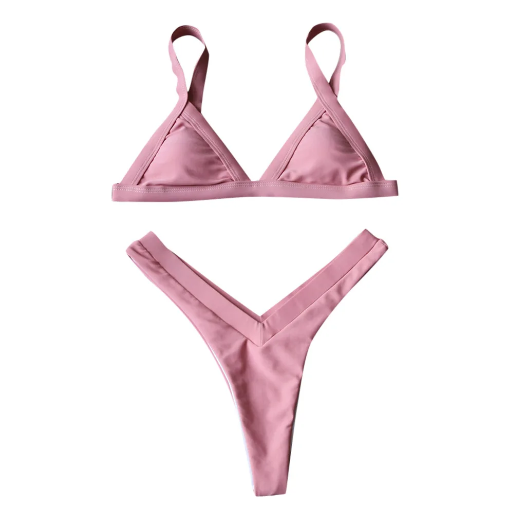 2025 Nieuwe Zomer Badmode Bikini Set Sexy Backless Bikini 2-delige Set Vrouwen Solid Split Badpak Hoge Taille Strand Motion Bikini