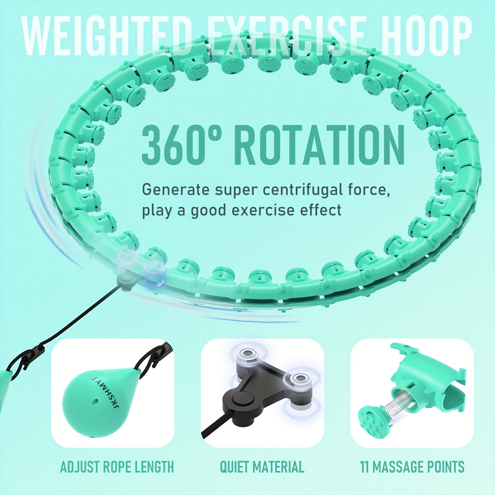 Hula Hoop Inteligente con Masaje, Equipo de Fitness para Adultos, Niños y Mujeres, Hula Hoop con Resorte para Reducir Grasa Abdominal