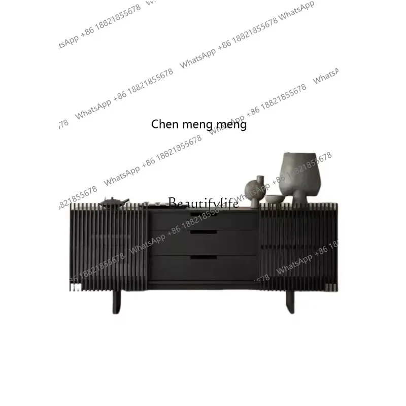 style  Simple solid wood dining side cabinet, high-end sense, light luxury, Nordic retro entrance locker ss 8617