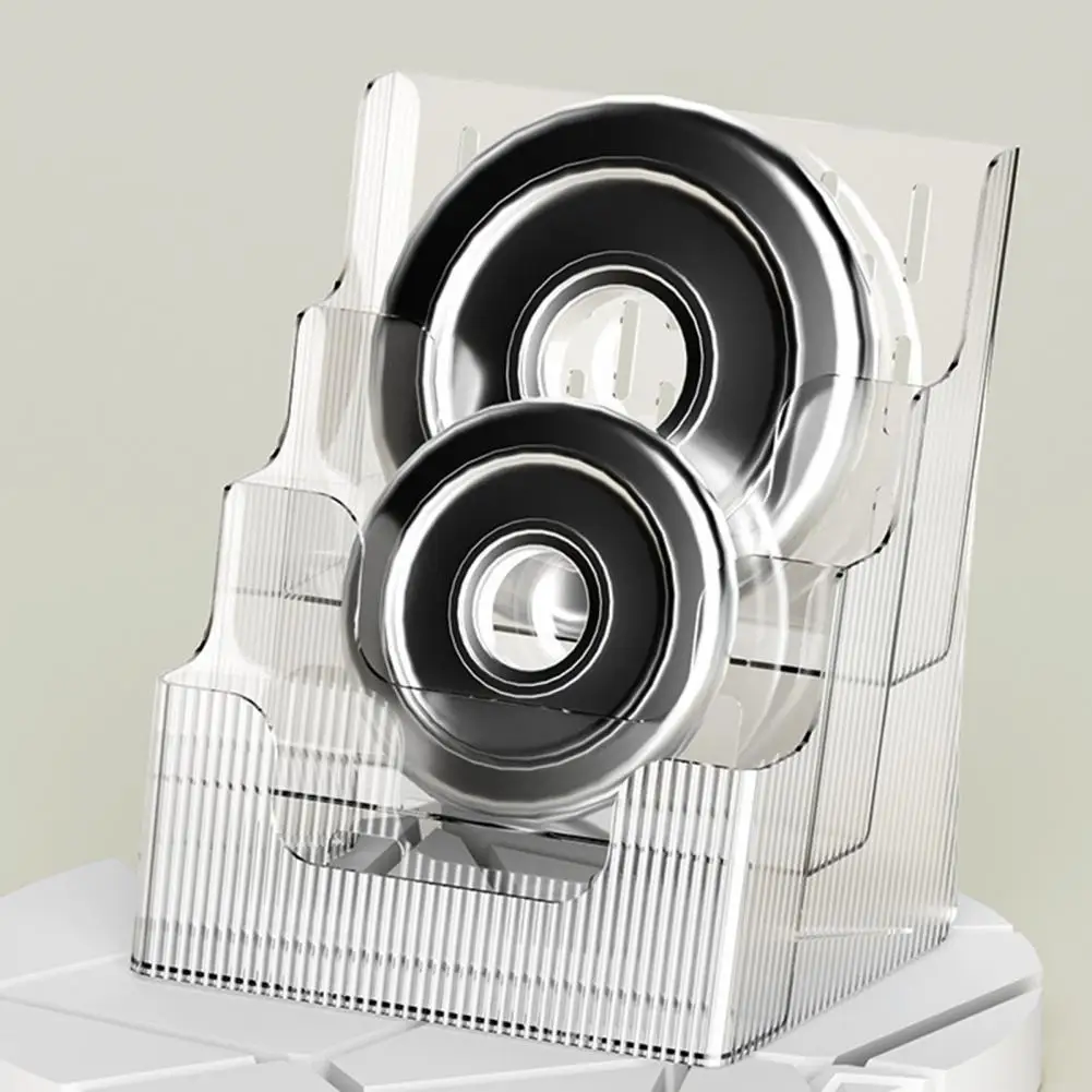 Desktop File Storage Box, 4 Layered Scrapbook Paper Bin, oco transparente, Space-Saving Case