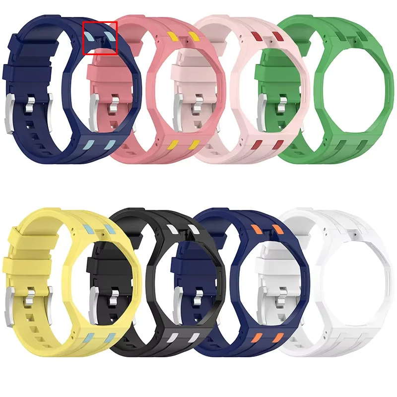 2 In 1 Change To Wristwatch Strap + Case For Swatch X AP Royal Pop Pocket Watch PC Case + Silicone Band Wriststrap Accessories
