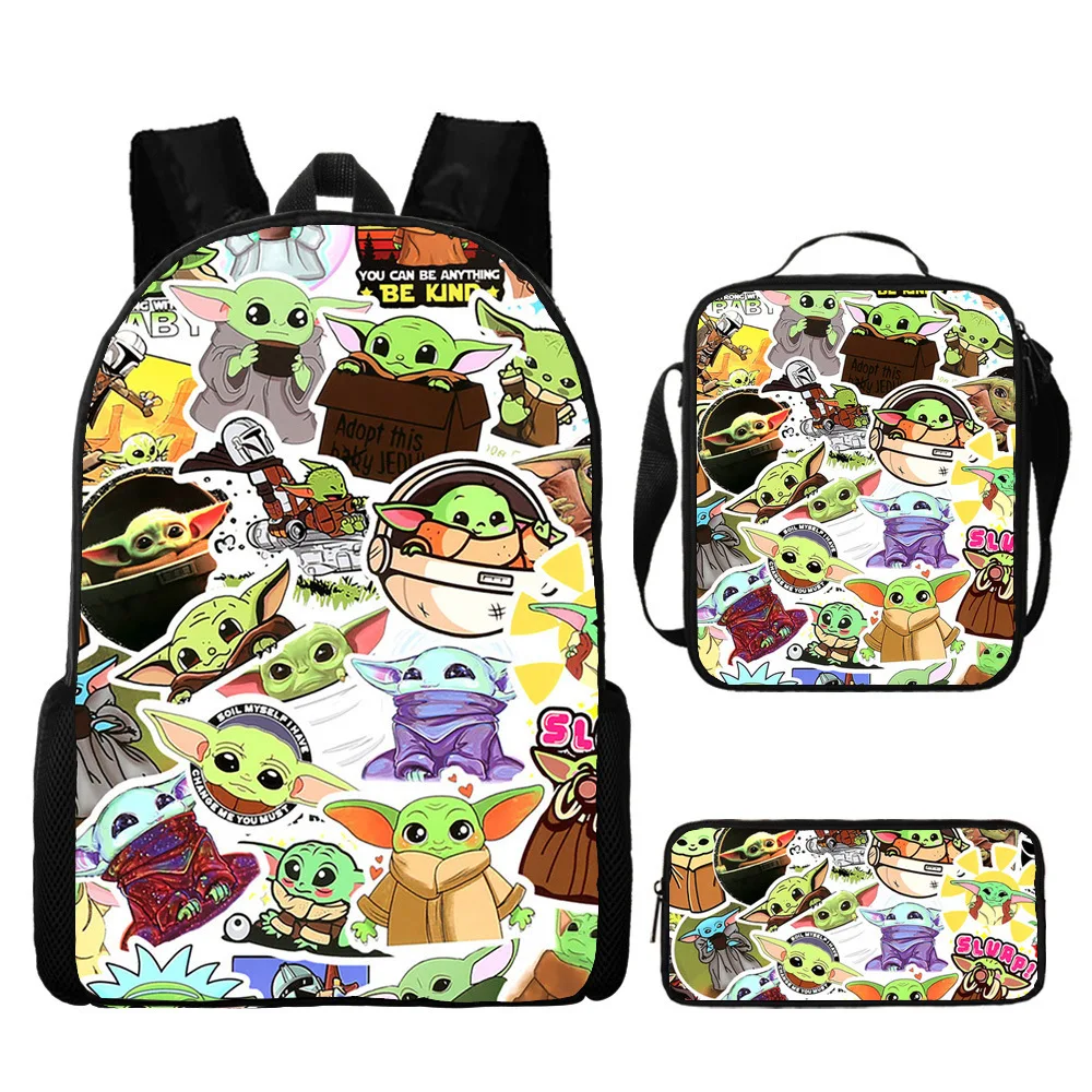 Mochila para niños de Star Wars, 3 uds., para niños y niñas, Mochila escolar para estudiantes con estuche para lápices, regalo para fanáticos