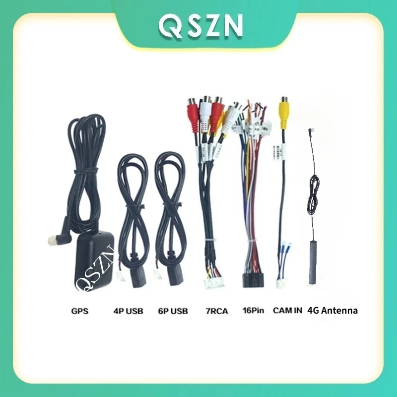 Auto Cable Universal Power Cables BT Radio GPS HD Multimedia Player Reversing Input Car Head Unit Stereo Wire Power Harness Kit
