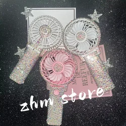 1pc AB/Clear Mixed Crystal Summer Hand Fan,Bling Sparkle Stunning Girls' Photography Party Accessoriess