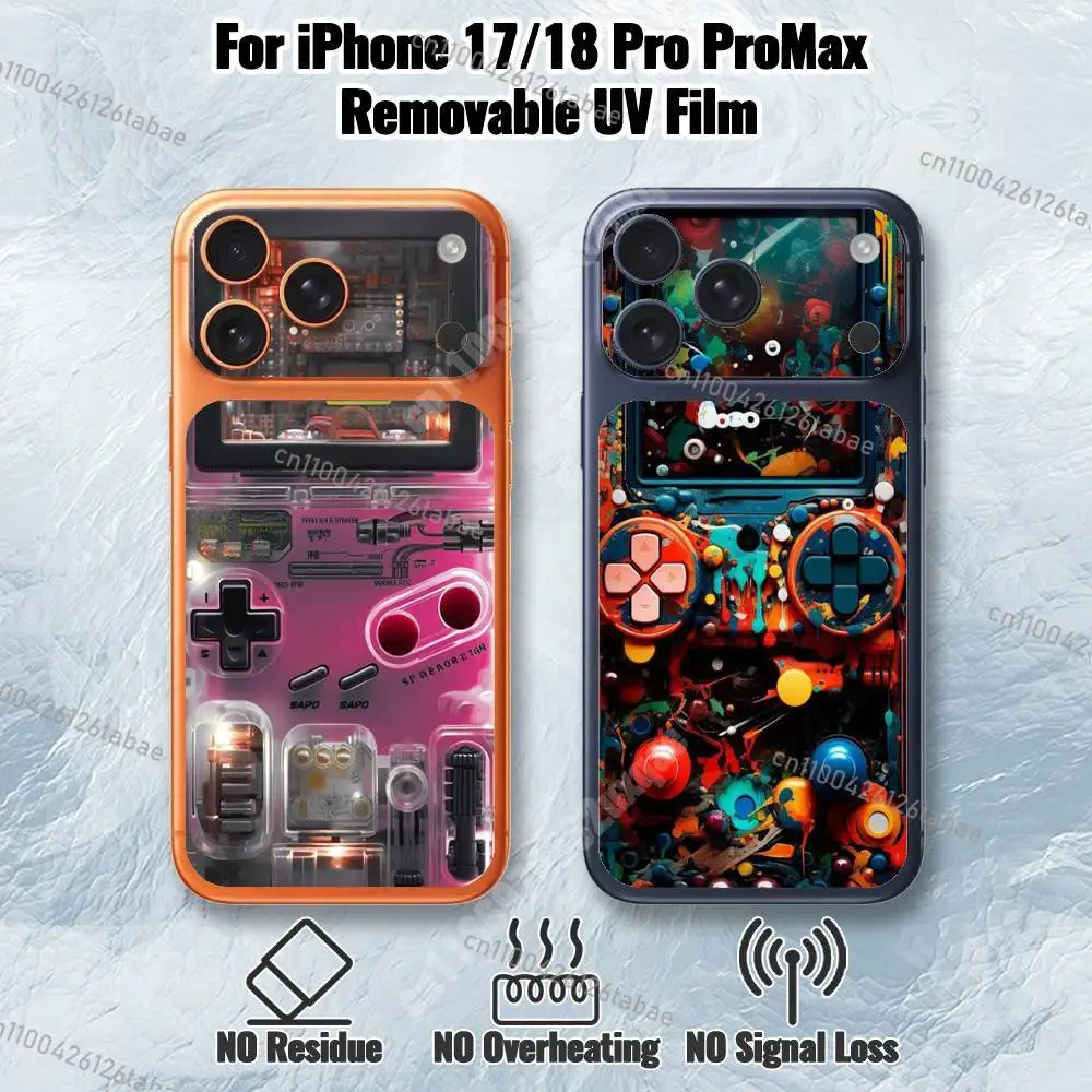 Video Game Boy Vintage GamePad Removable UV Film for iPhone 17 Pro 18 ProMax Hydrogel Sticker