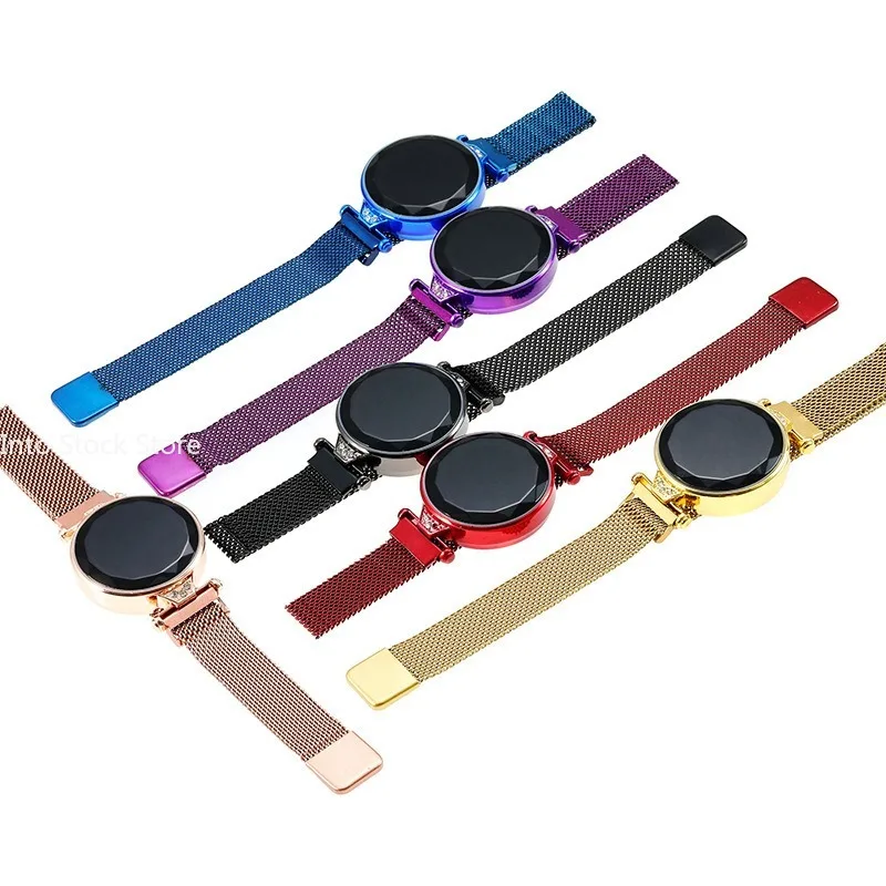 Relojes de lujo para Mujer, Reloj de pulsera de oro rosa de acero inoxidable, Reloj Digital LED para Mujer, Reloj electrónico para Mujer