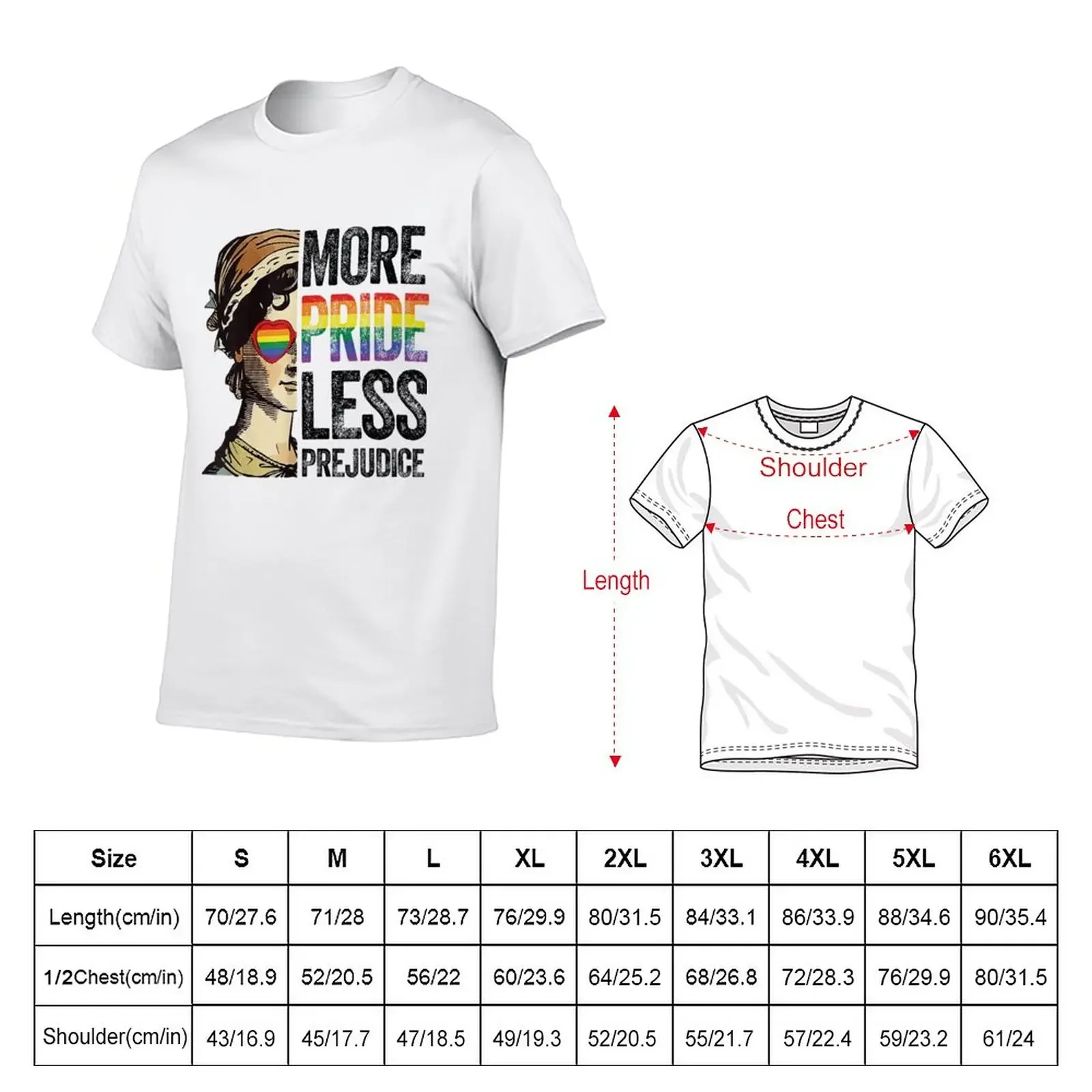 New More Pride Less Prejudice Lgbt Gay Proud Ally Pride Month T-Shirt heavyweight t shirts aesthetic clothes t shirts for men