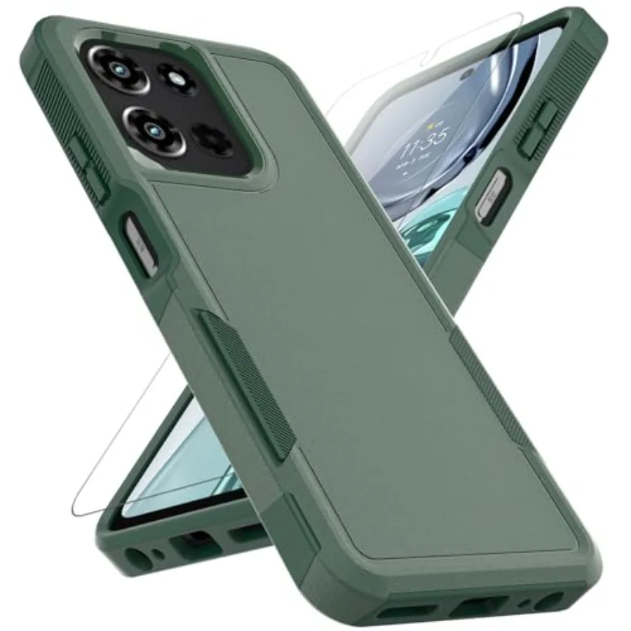 

for Motorola Moto G 2026 Case: Dual Layer Protective Heavy Duty Cell Phone Cover Shockproof Rugged with HD Screen Protector - M