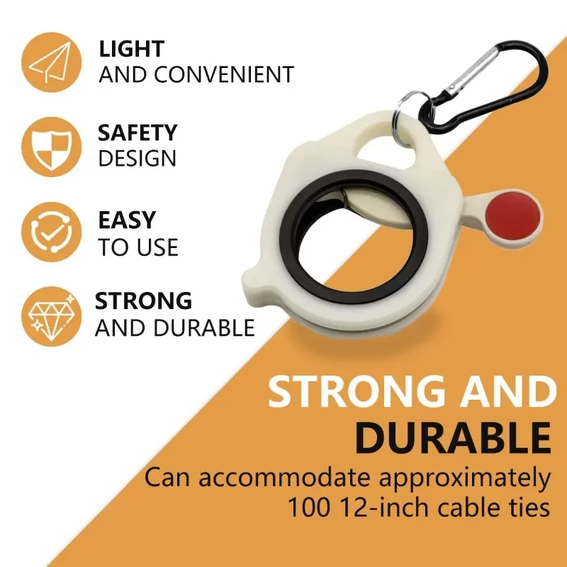 5-1pc Fluorescent Cable Tie Organizer Storage Cable Tie Holder Portable Cable Tie Storage Tool Electrical Wire Tie Organizer