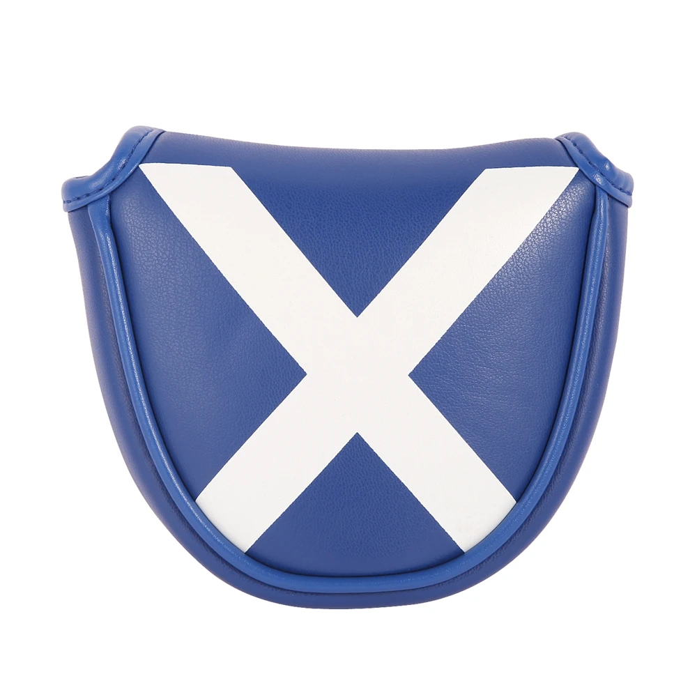 Scotland Flag Design Embroidered Printing Magnetic Closure Golf Club Headcover Mallet Putter Cover