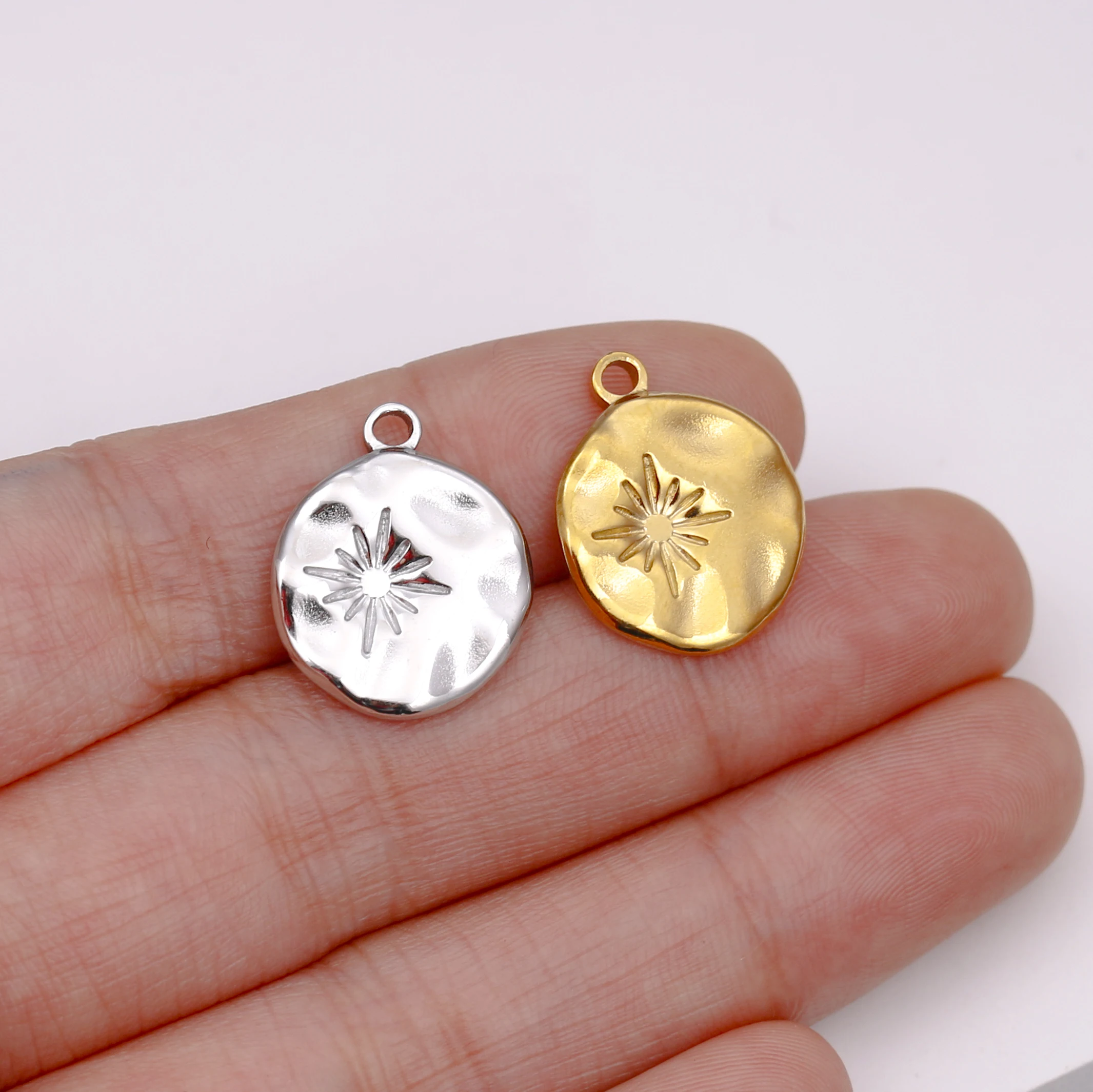3PCS Edelstahl Unregelmäßige Geometrische Sonne Anhänger Charms Für DIY Halskette Armband Ohrringe Baumeln Charms Schmuck Zubehör – Detail 10