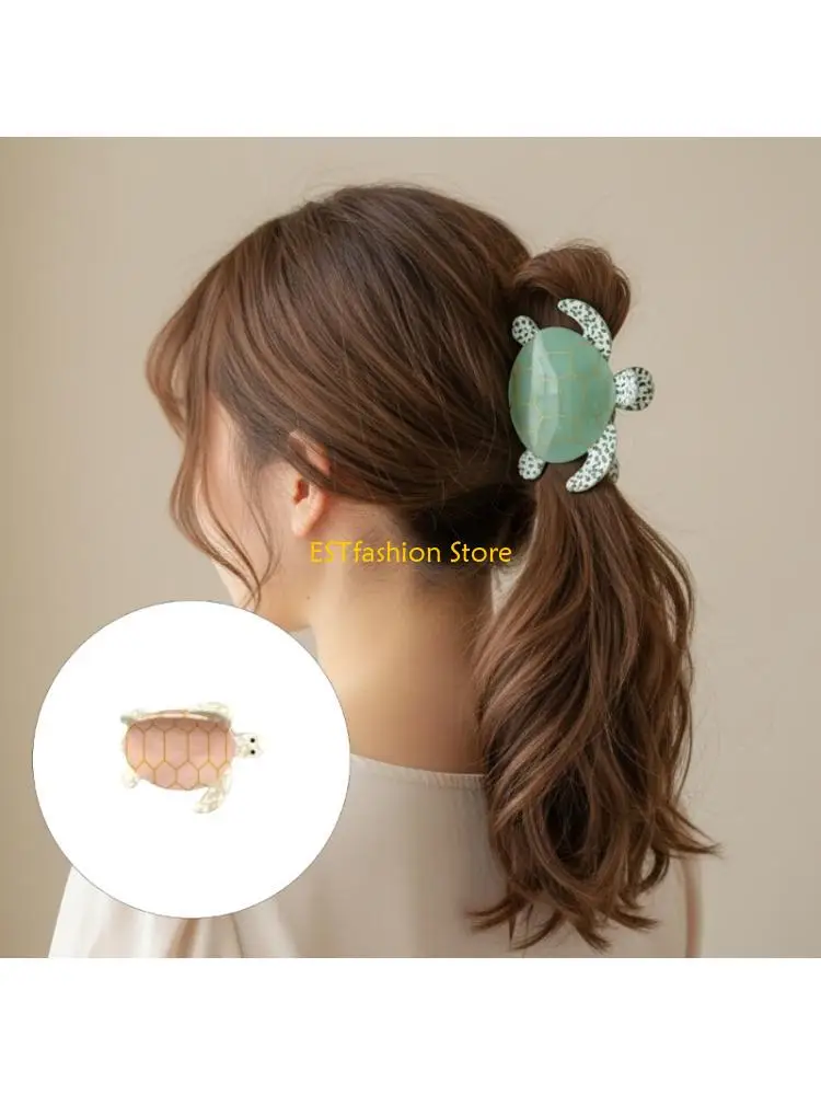 

Y5GC креативная форма черепахи коготь для волос с реалистичным дизайном акриловая весенняя заколка для волос для подарков и для